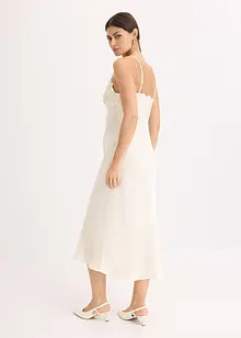 Abito lungo in satin fluente, bonprix