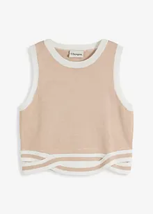 Top di  maglia cropped con motivo a intreccio sull'orlo, bonprix