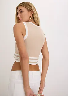 Top di  maglia cropped con motivo a intreccio sull'orlo, bonprix