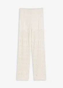 Pantaloni con elastico in vita in maglia traforata, bonprix