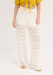 Pantaloni con elastico in vita in maglia traforata, bonprix