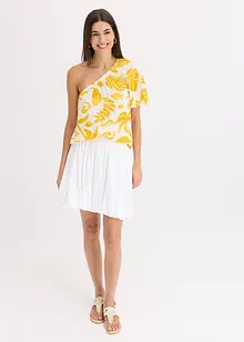 Blusa monospalla in viscosa operata, bonprix