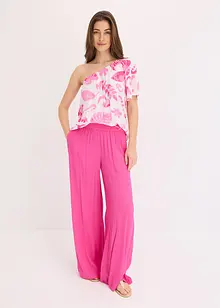 Blusa monospalla in viscosa operata, bonprix
