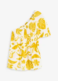Blusa monospalla in viscosa operata, bonprix