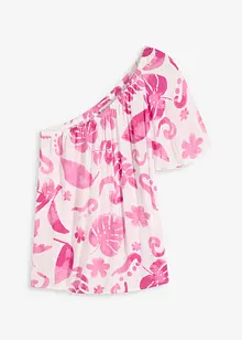 Blusa monospalla in viscosa operata, bonprix