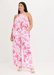 Pantaloni larghi fantasia in viscosa operata, bonprix