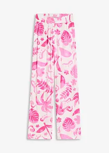 Pantaloni larghi fantasia in viscosa operata, bonprix
