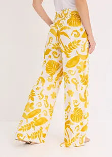 Pantaloni larghi fantasia in viscosa operata, bonprix