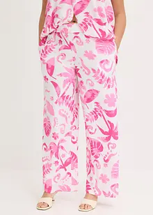 Pantaloni larghi fantasia in viscosa operata, bonprix