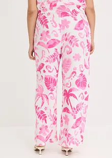 Pantaloni larghi fantasia in viscosa operata, bonprix