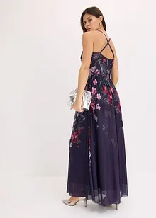 Abito lungo in delicato tulle con spalline, bonprix