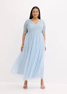 Abito da sera in tulle delicato con ricamo e paillettes, bonprix