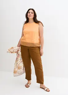 Pantaloni in puro lino con elastico in vita, bonprix