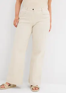 Jeans wide leg con cinta comoda, vita media, bonprix