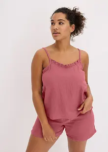 Pigiama estivo in mussola con spalline sottili, bonprix