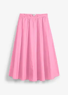 Gonna midi in misto cotone elasticizzato, bonprix