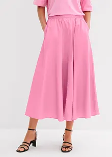 Gonna midi in misto cotone elasticizzato, bonprix