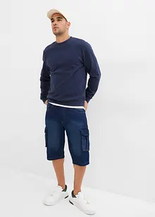 Bermuda cargo lunghi in jeans, relaxed fit, bonprix