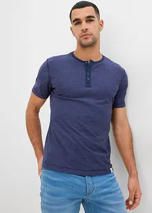 Maglia serafino a maniche corte in puro cotone, bonprix