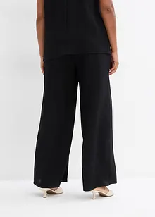 Pantaloni in misto viscosa crinkle strutturato, bonprix