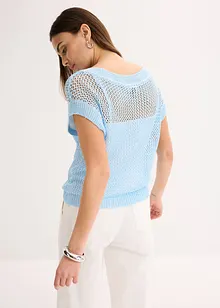 Maglione traforato in filato a nastro lucido, bonprix