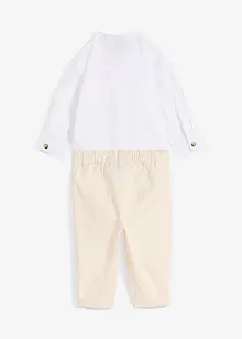 Camicia a body e pantaloni chino in puro cotone (set 2 pezzi), bonprix