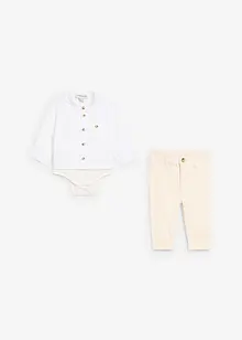Camicia a body e pantaloni chino in puro cotone (set 2 pezzi), bonprix