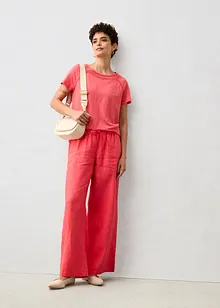 Maglia in puro lino con pizzo, bonprix