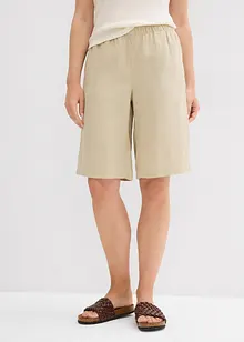 Bermuda in misto lino e viscosa, vita alta, bonprix