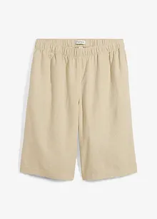 Bermuda in misto lino e viscosa, vita alta, bonprix