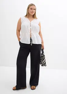 Pantaloni a palazzo in misto lino extra lunghi, bonprix