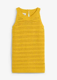 Top in maglia traforata in misto lino, bonprix