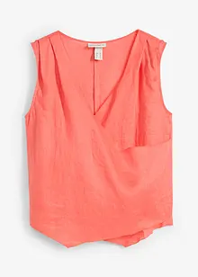 Top in puro lino con effetto a portafoglio, bonprix