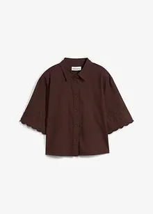 Camicia cropped in misto lino, bonprix