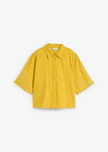 Camicia cropped in misto lino, bonprix