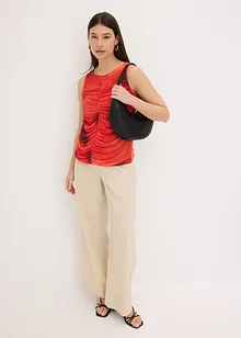 Top fantasia in mesh morbido, bonprix