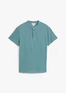 Camicia a maniche corte con colletto alla coreana in morbida mussola, bonprix
