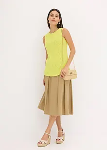 Top in maglia di cotone con lavorazione a rilievo, bonprix