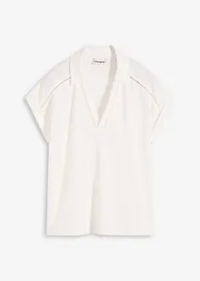 Polo in piquet di viscosa con inserto di pizzo, bonprix