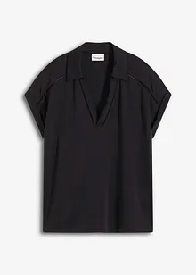 Polo in piquet di viscosa con inserto di pizzo, bonprix