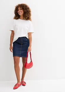 Gonna di jeans low stretch, vita media, bonprix