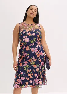 Abito midi con ricamo floreale, bonprix