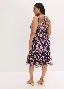 Abito midi con ricamo floreale, bonprix