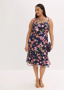 Abito midi con ricamo floreale, bonprix