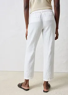 Pantaloni in puro lino con elastico in vita, bonprix