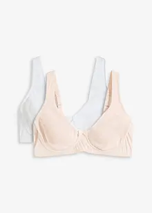 Reggiseno t-shirt non imbottito con ferretto e cotone biologico (pacco da 2), bonprix
