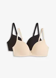 Reggiseno push-up senza ferretto con cotone (pacco da 2), bonprix