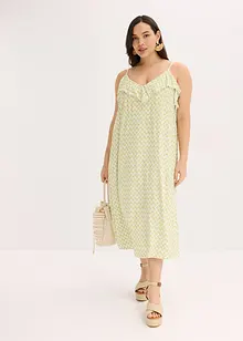Abito midi con ruches, bonprix