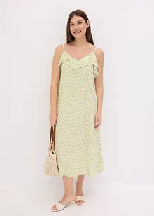Abito midi con ruches, bonprix