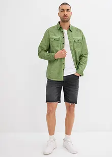Bermuda elasticizzati in jeans con orli aperti, relaxed fit, bonprix